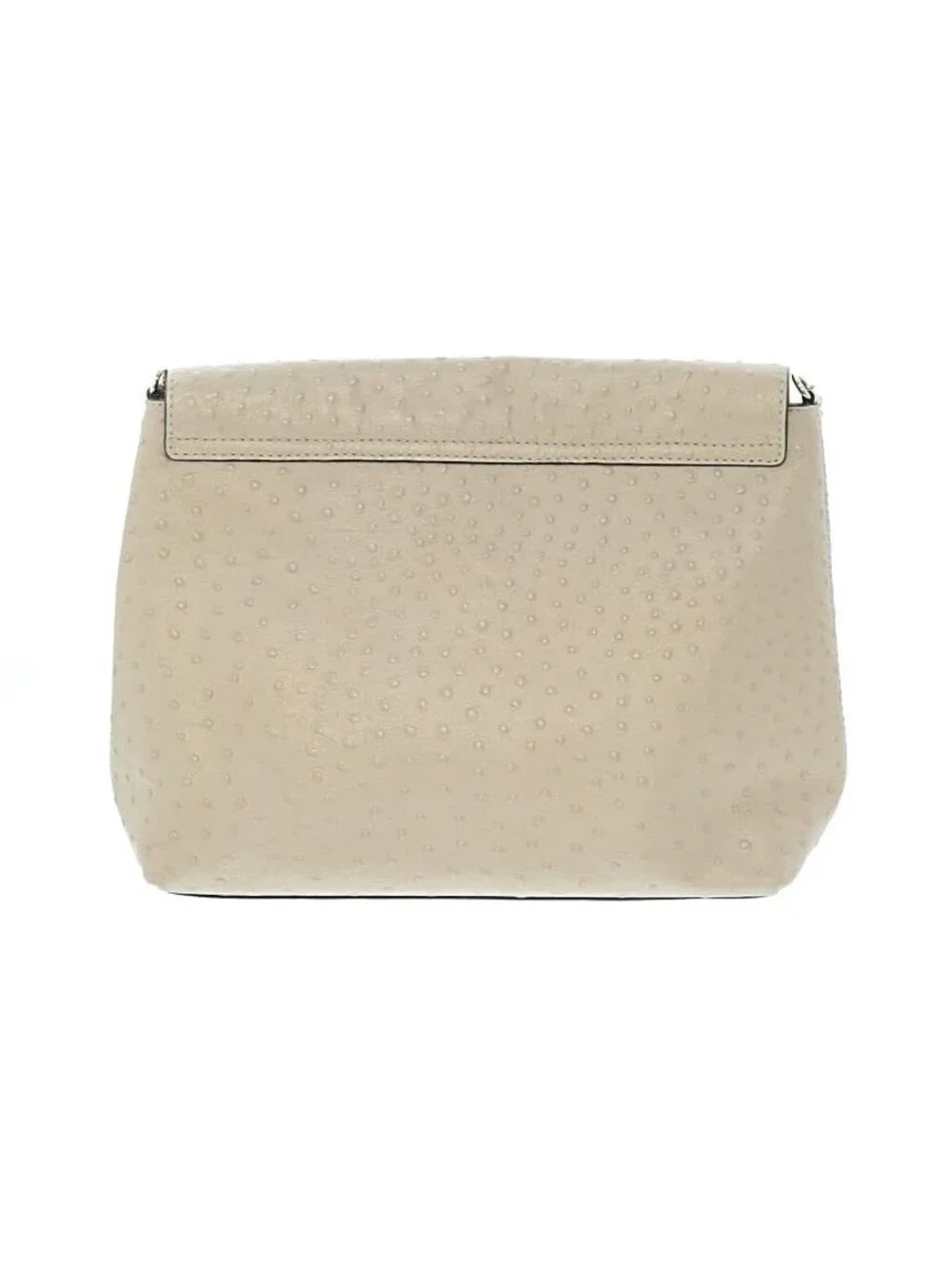 Kate Spade A La Vita Leena Cream Ostrich Embossed Leather Shoulder Bag EUC